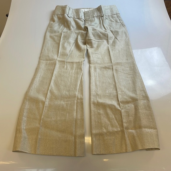Alice + Olivia Gold Metallic Wide Leg Pants - Picture 4 of 9